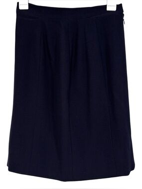 Chanel Authentic Dark Navy Blue Vintage 100% Wool Skirt Size 36 or US 4/6